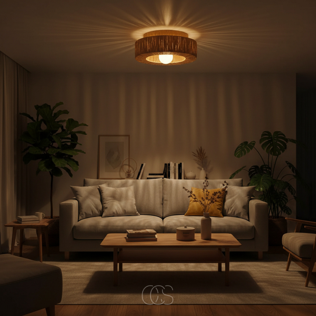 OCS - Lampada da soffitto Luna Rotan