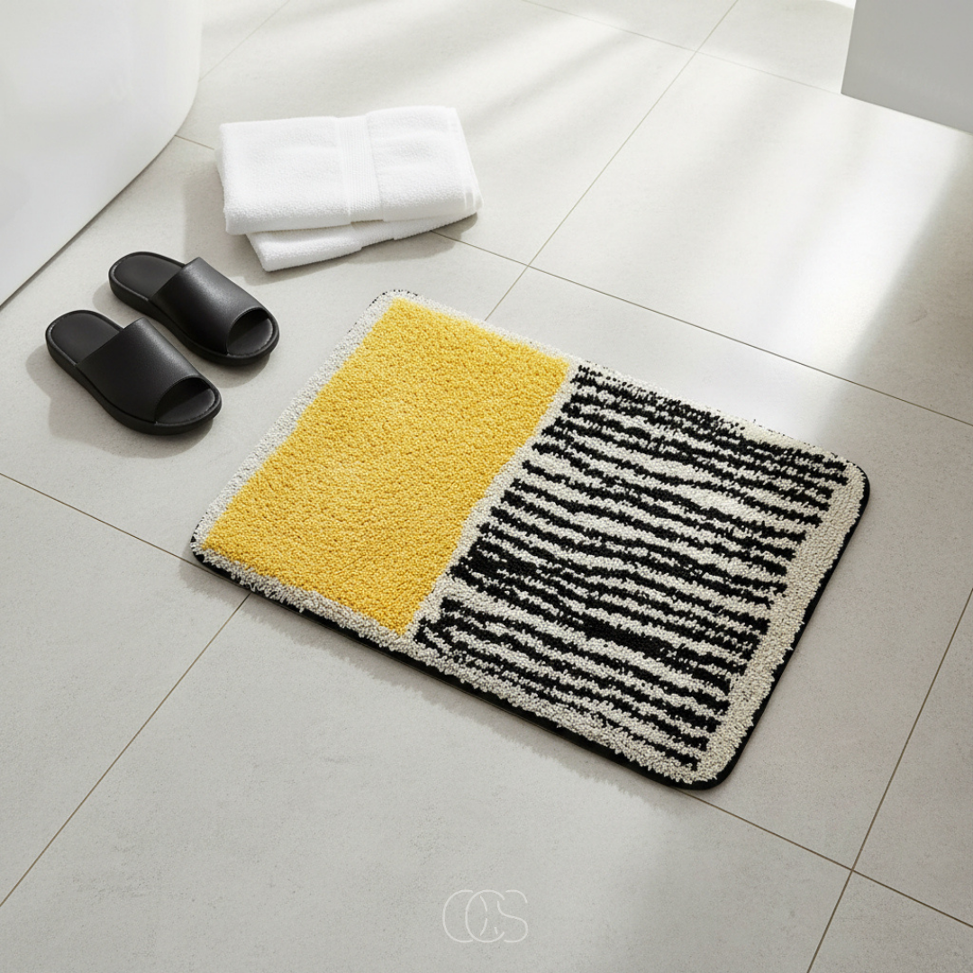 OCS - Tappetino da Bagno Astratto con Design Antiscivolo e Assorbente