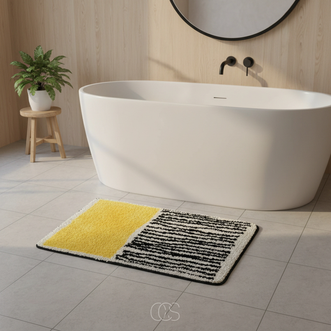 OCS - Tappetino da Bagno Astratto con Design Antiscivolo e Assorbente