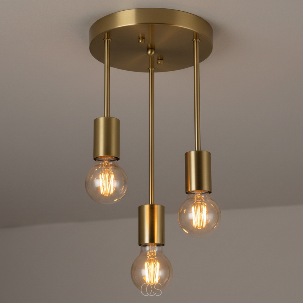 OCS - Dilo lampada da soffitto industriale dorata - 3 punti luce