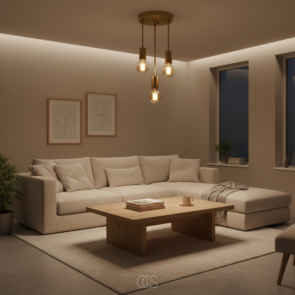 OCS - Dilo lampada da soffitto industriale dorata - 3 punti luce