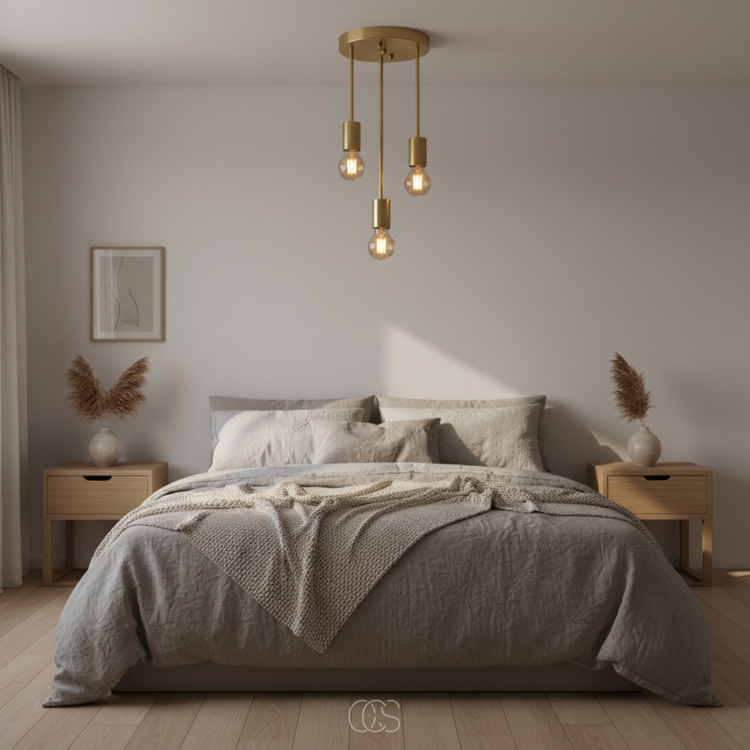 OCS - Dilo lampada da soffitto industriale dorata - 3 punti luce