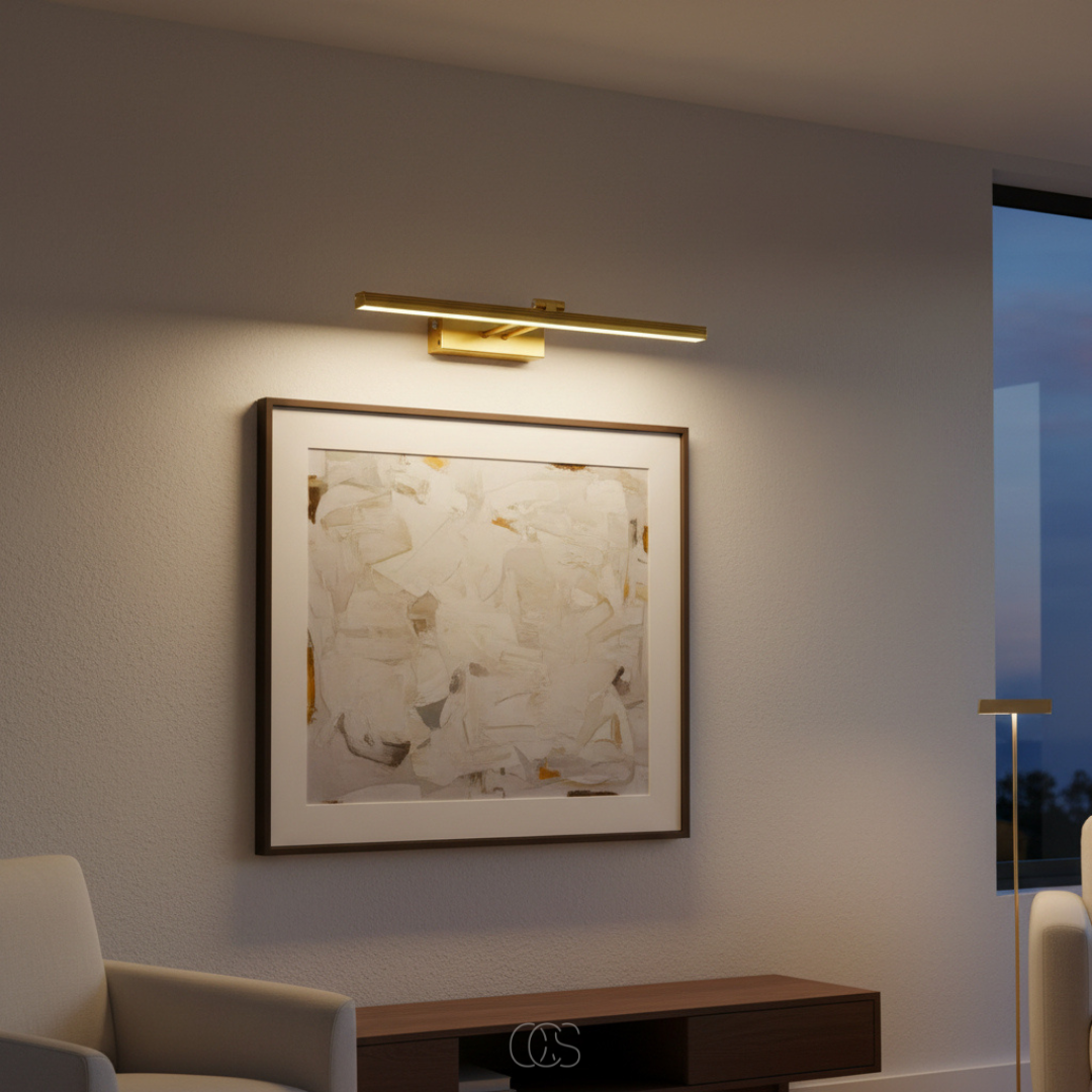 OCS - lampada da parete LED Frys Oro - Dimmerabile con Telecomando - Lampada per Quadri & Specchi