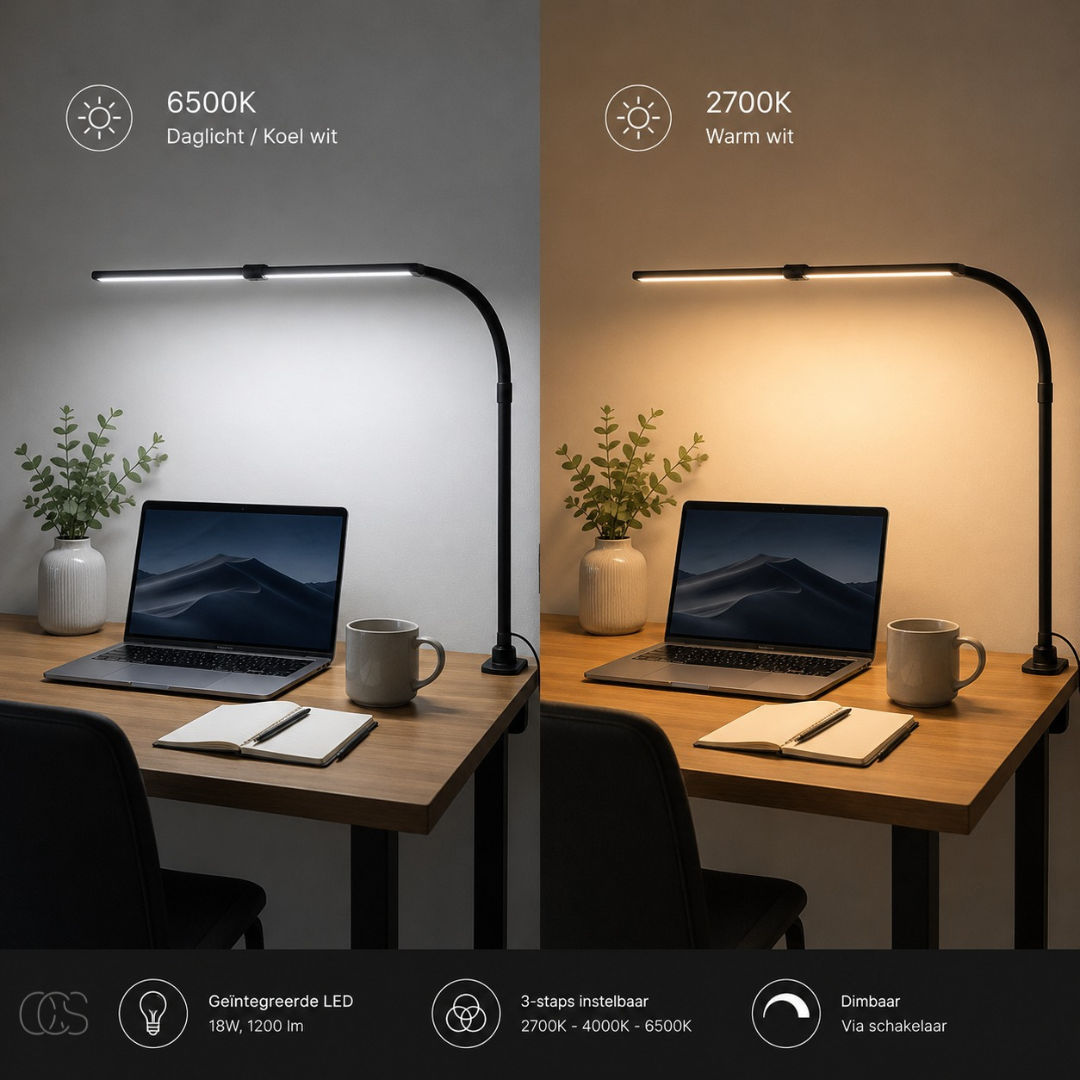 OCS - Lampada da Scrivania Dimmerabile - 3 Colori di Luce & Design Regolabile
