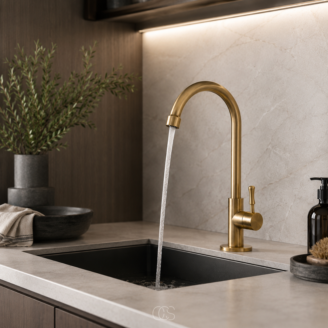 OCS - Rubinetto da cucina vintage in ottone antico