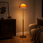 OCS - Coby Bauhaus Lampada da Terra a Fungo - Design Retro con Corda di Trazione