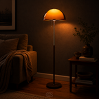 OCS - Coby Bauhaus Lampada da Terra a Fungo - Design Retro con Corda di Trazione