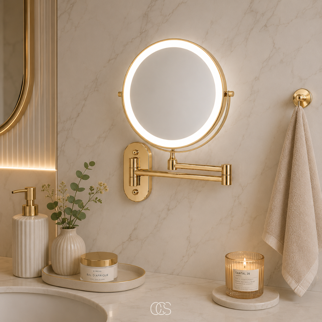 OCS - Specchio per trucco LED ricaricabile di lusso / Specchio da bagno - wireless e ricaricabile