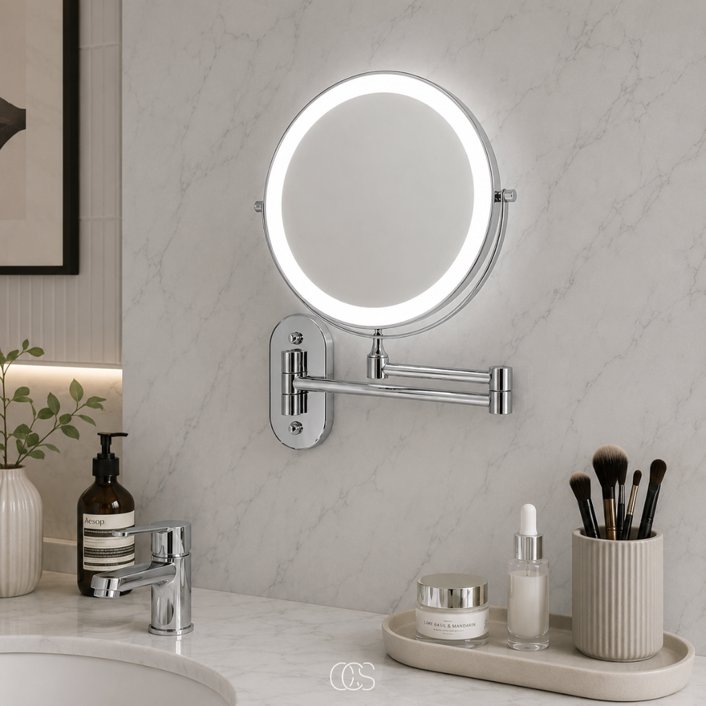 OCS - Specchio per trucco LED ricaricabile di lusso / Specchio da bagno - wireless e ricaricabile