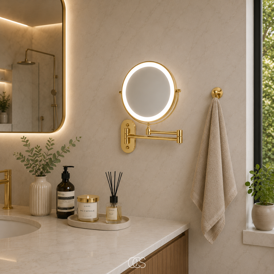 OCS - Specchio per trucco LED ricaricabile di lusso / Specchio da bagno - wireless e ricaricabile