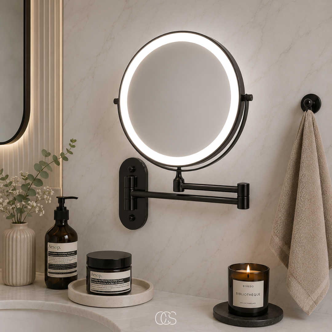 OCS - Specchio per trucco LED ricaricabile di lusso / Specchio da bagno - wireless e ricaricabile