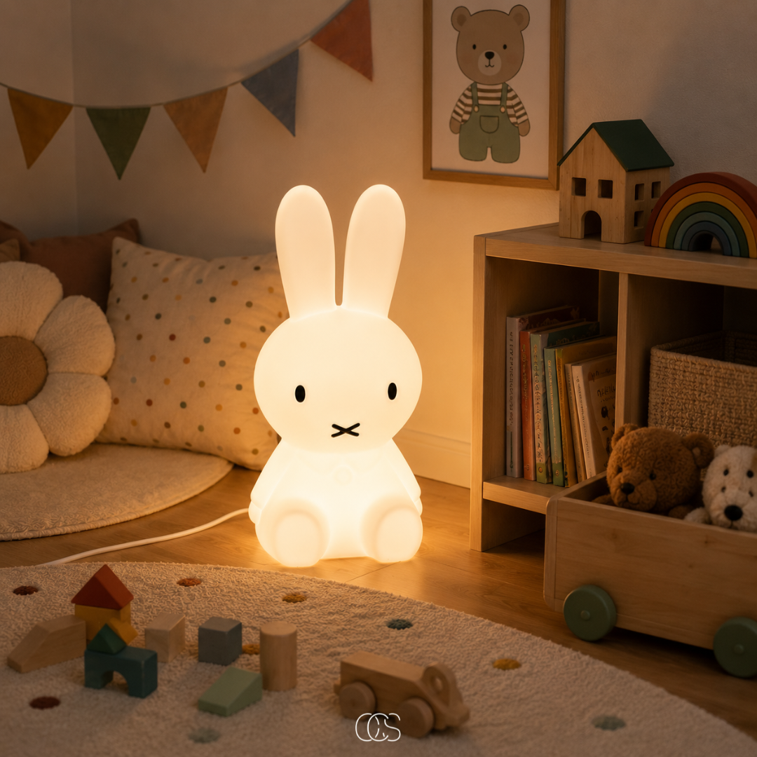OCS - lampada per bambini in forma di coniglio Luffy - Lampada notturna a LED dimmerabile per la cameretta