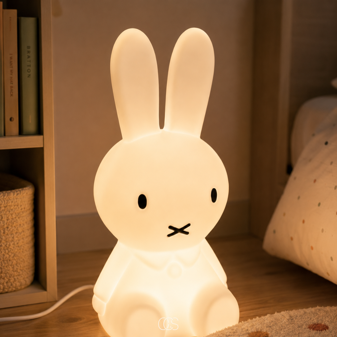 OCS - lampada per bambini in forma di coniglio Luffy - Lampada notturna a LED dimmerabile per la cameretta
