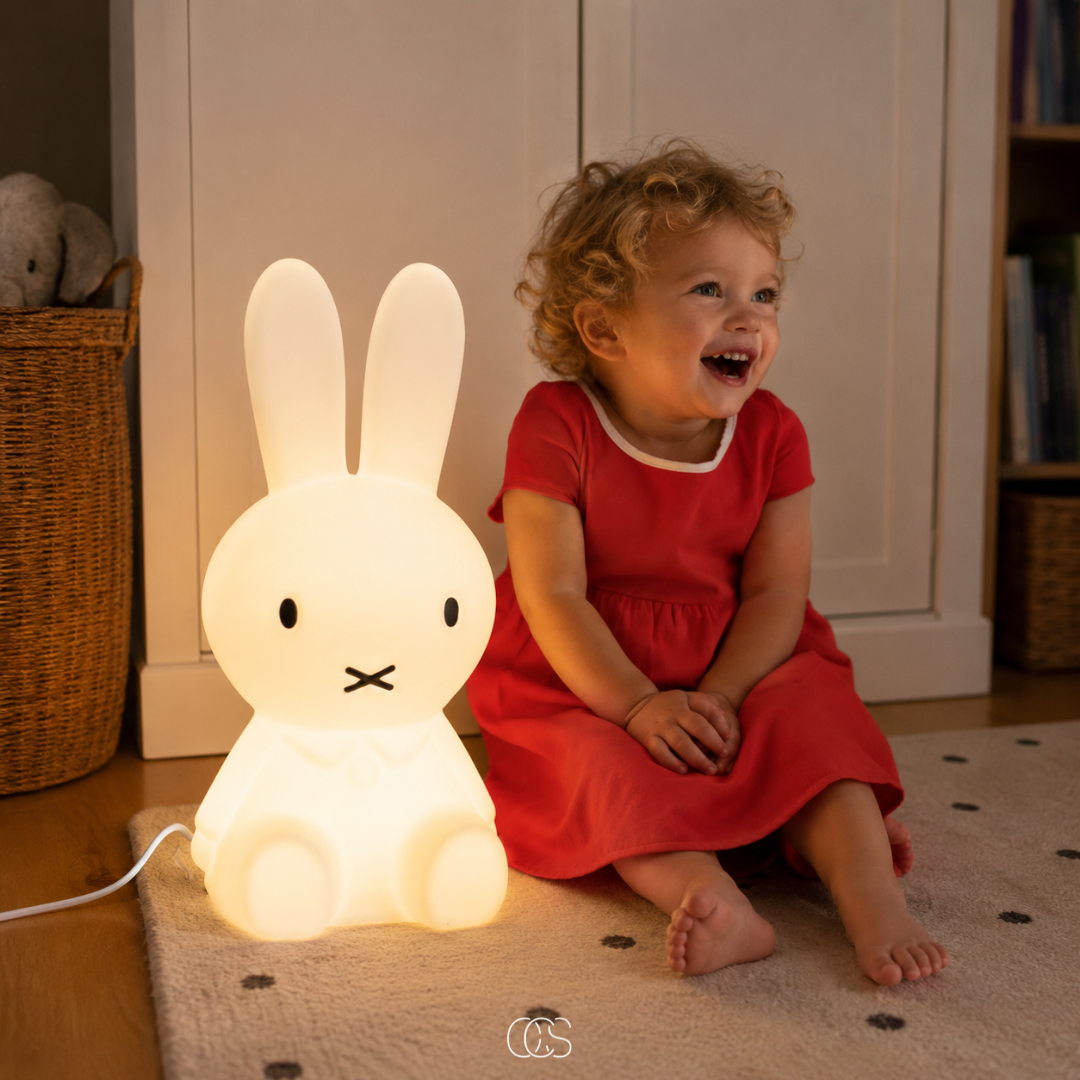 OCS - lampada per bambini in forma di coniglio Luffy - Lampada notturna a LED dimmerabile per la cameretta