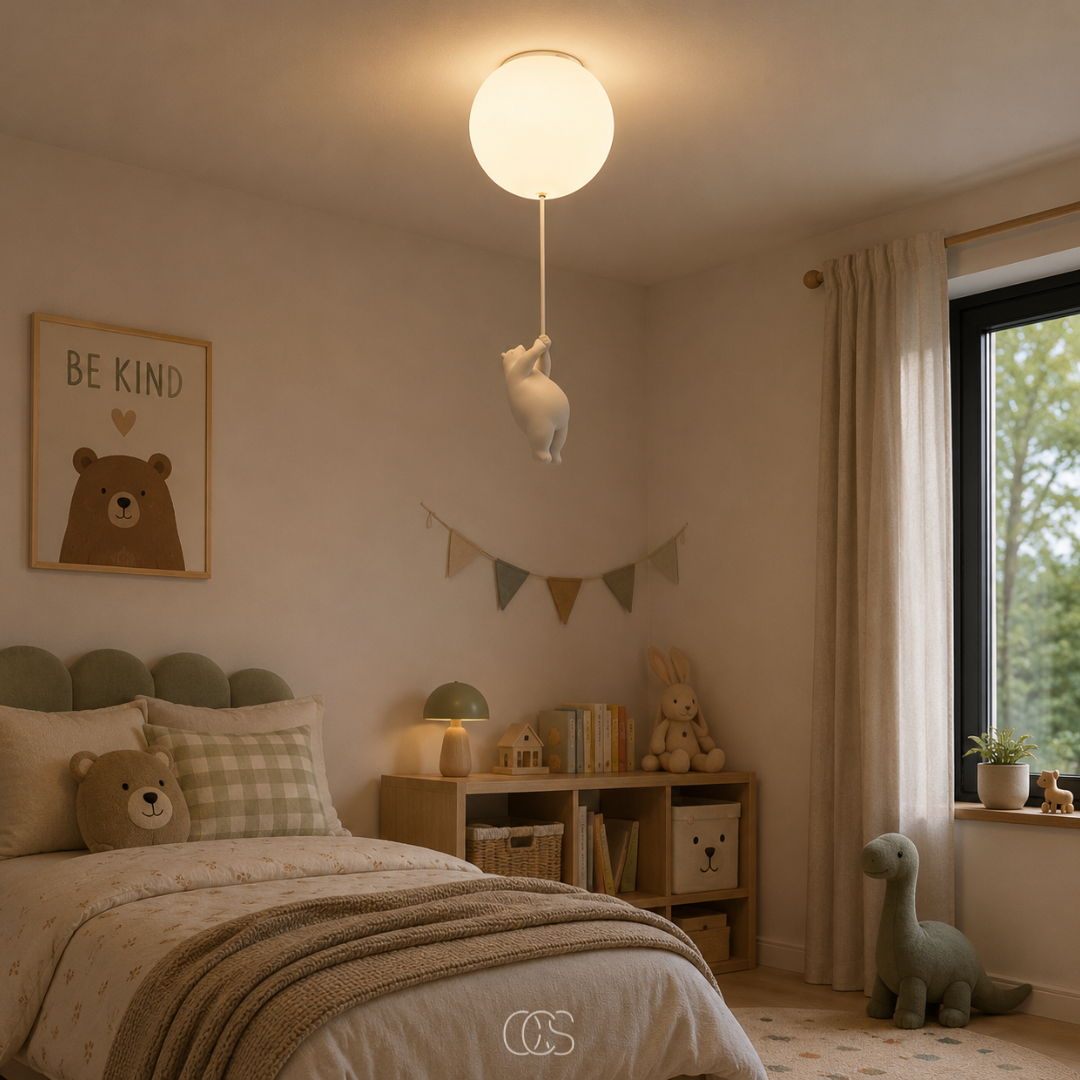 OCS - Lampada da soffitto Bambo Bear Balloon - Lampada LED giocosa per cameretta