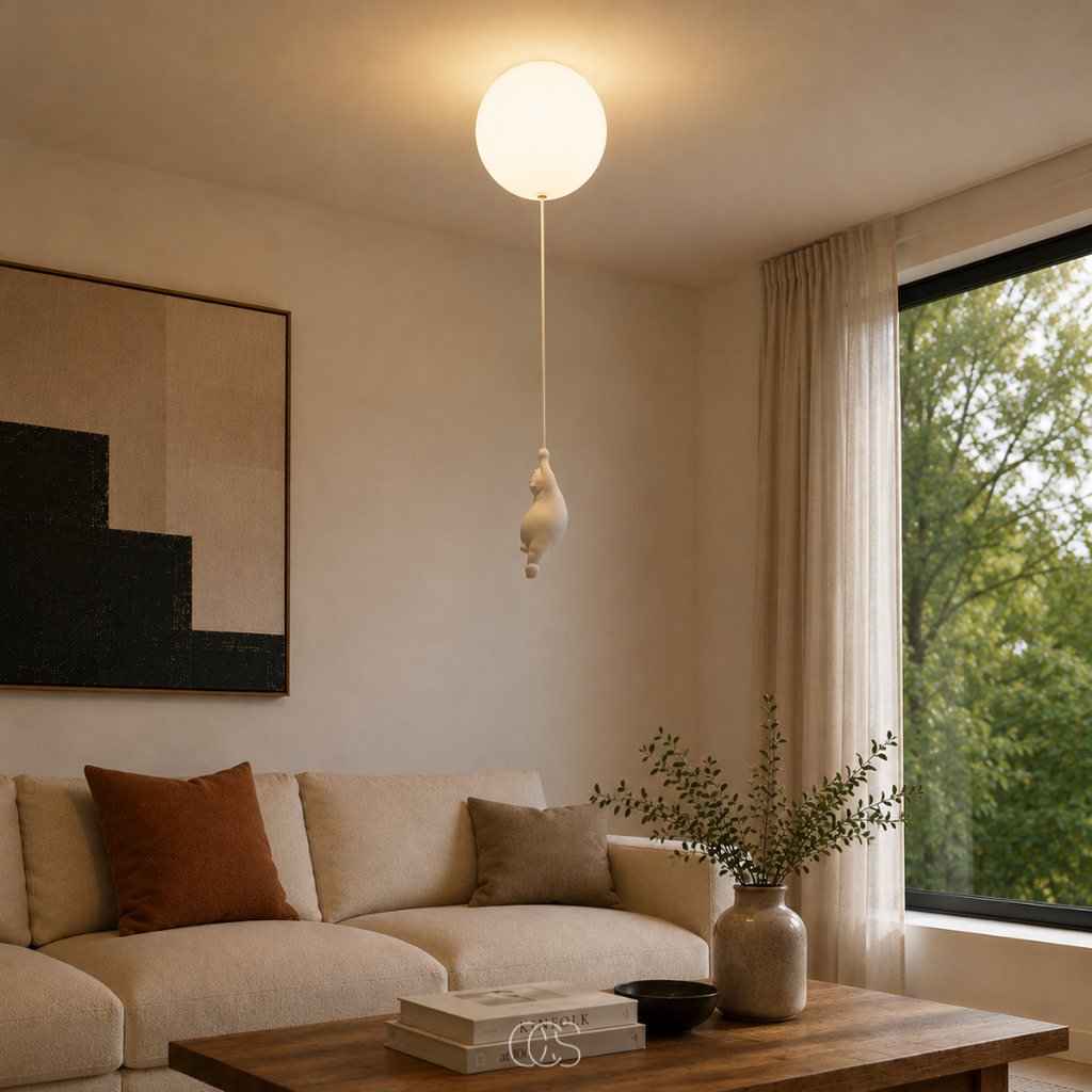 OCS - Lampada da soffitto Bambo Bear Balloon - Lampada LED giocosa per cameretta