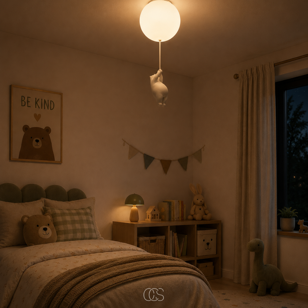 OCS - Lampada da soffitto Bambo Bear Balloon - Lampada LED giocosa per cameretta