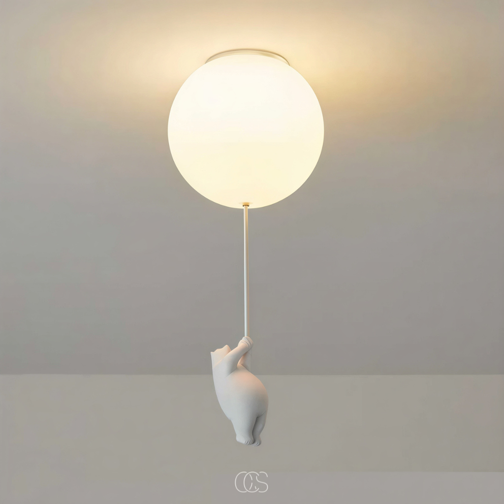 OCS - Lampada da soffitto Bambo Bear Balloon - Lampada LED giocosa per cameretta