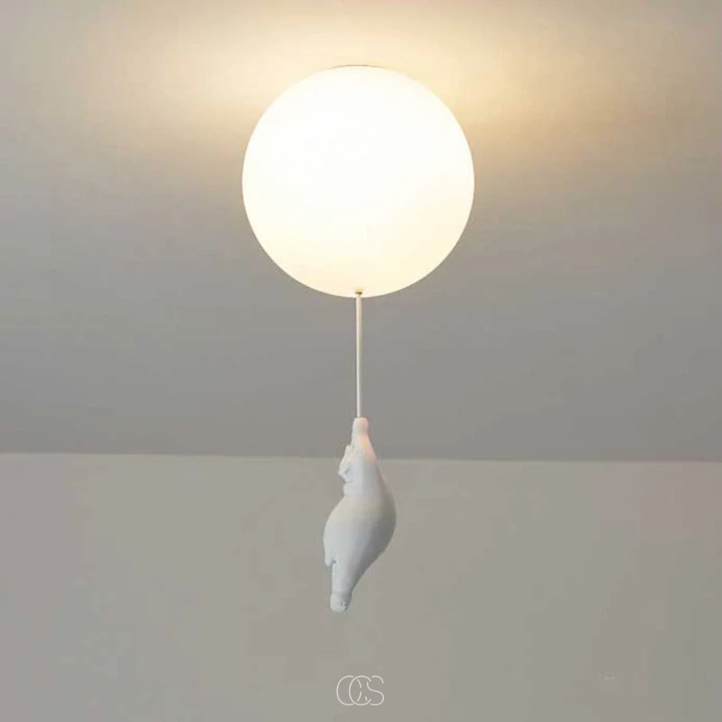 OCS - Lampada da soffitto Bambo Bear Balloon - Lampada LED giocosa per cameretta