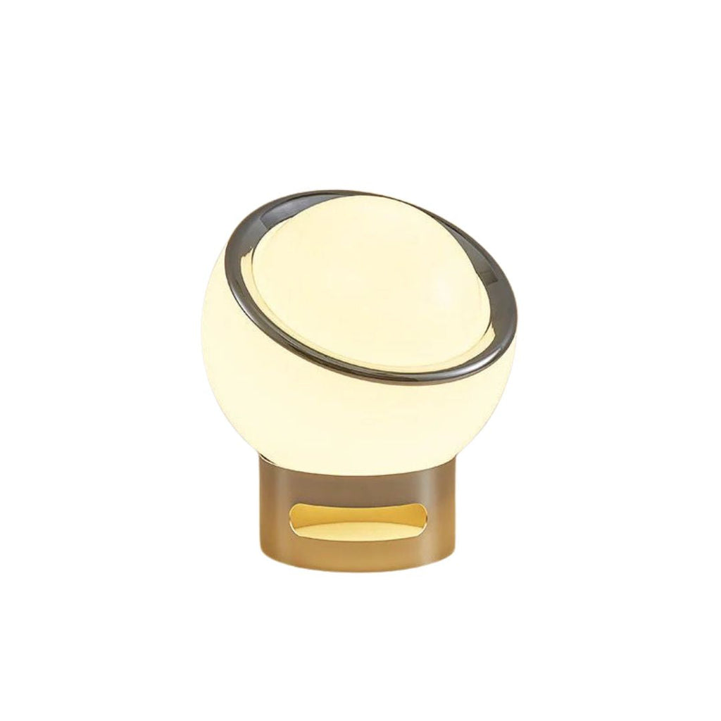 Lampada da tavolo Opal – Vetro & Acciaio Inossidabile – Bianco – Ø22 cm – Design moderno per il comfort