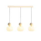 Lampada a sospensione in vetro opale con cappuccio sferico colorato