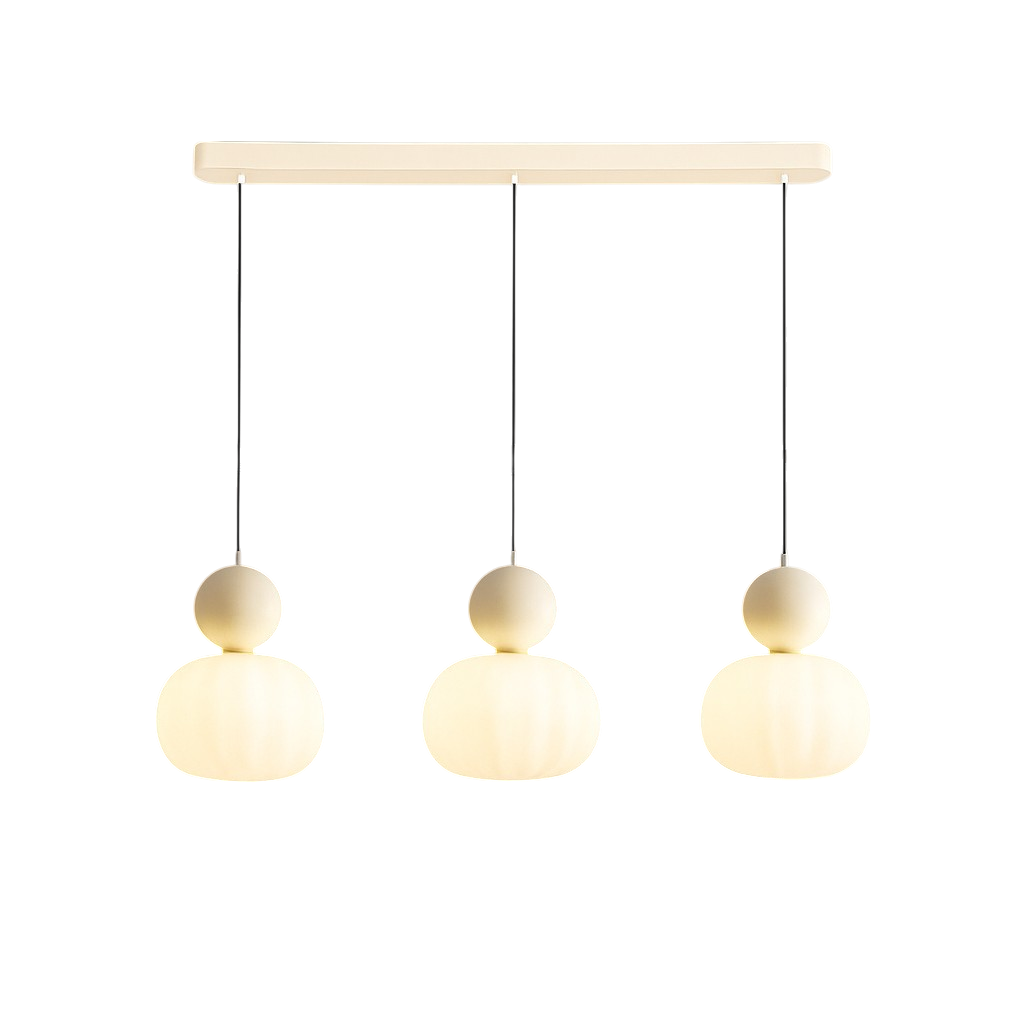 Lampada a sospensione in vetro opale con cappuccio sferico colorato