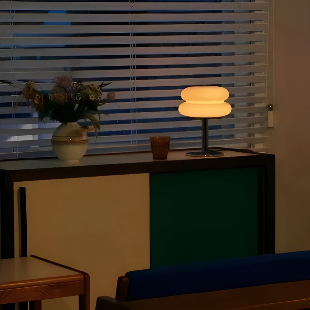 Lampada in vetro stile Macaron – elegante lampada da tavolo in vetro per un'atmosfera accogliente