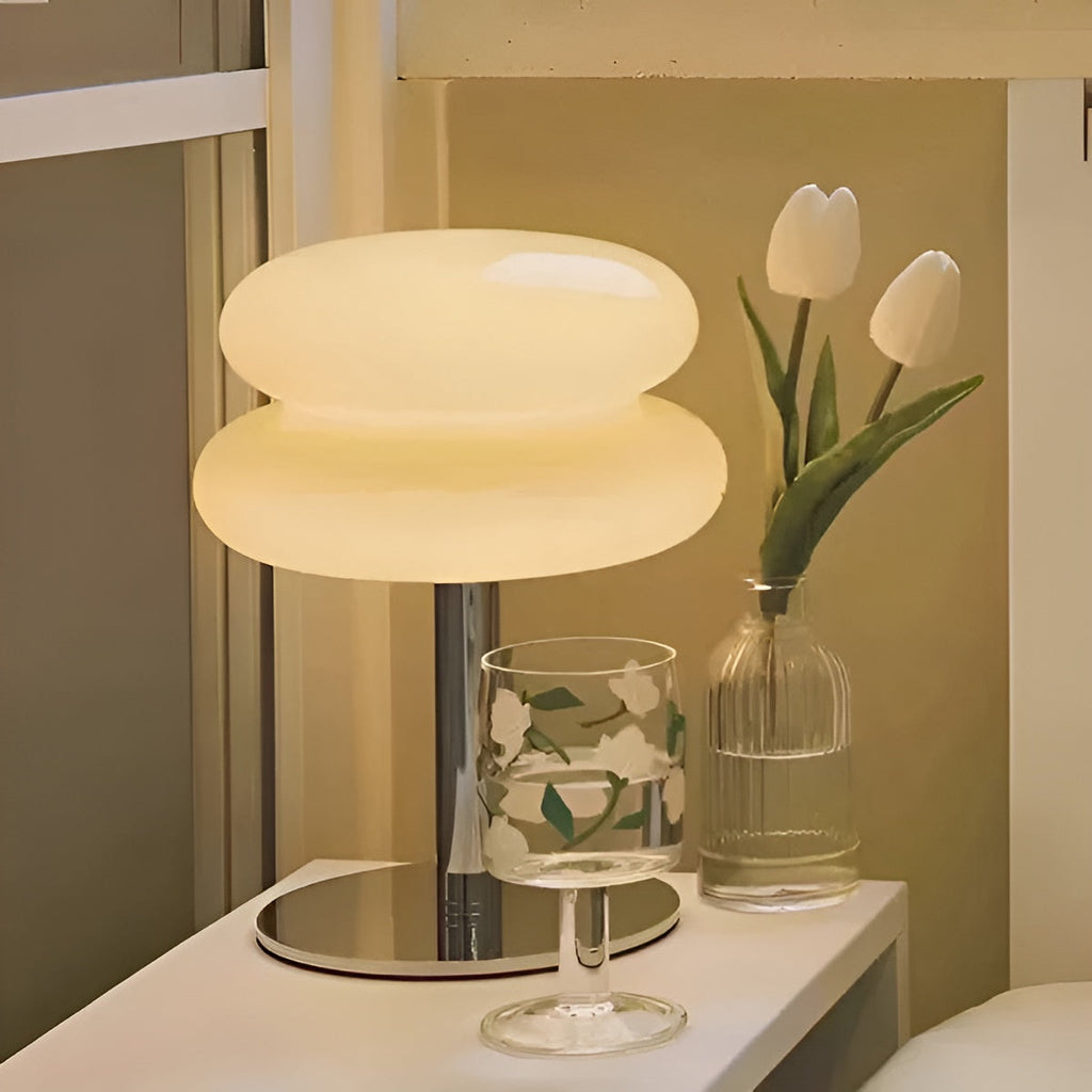 Lampada in vetro stile Macaron – elegante lampada da tavolo in vetro per un'atmosfera accogliente
