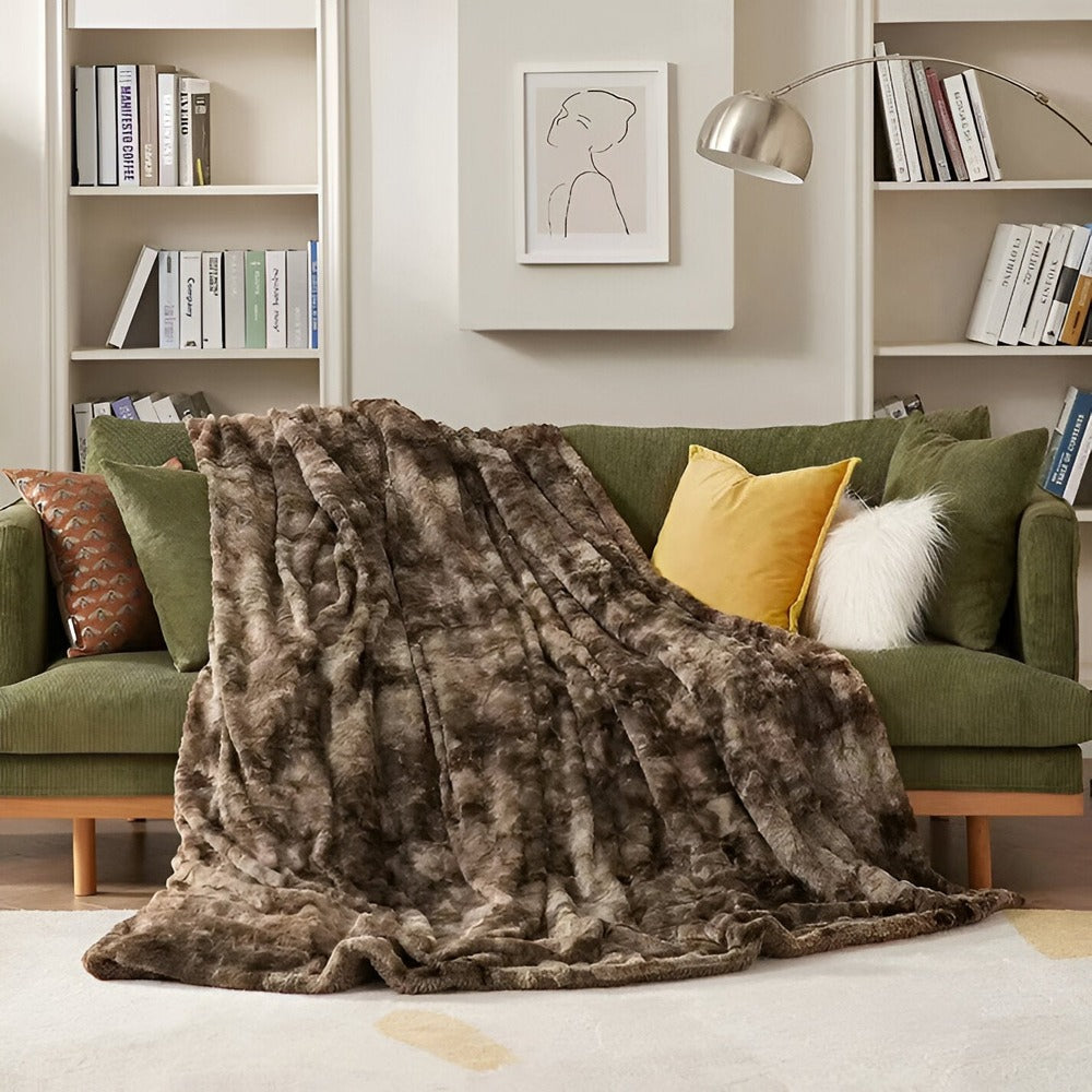 Coperta Invernale in Velluto Morbido – Plaid in Pile Corallo con Motivo Batik