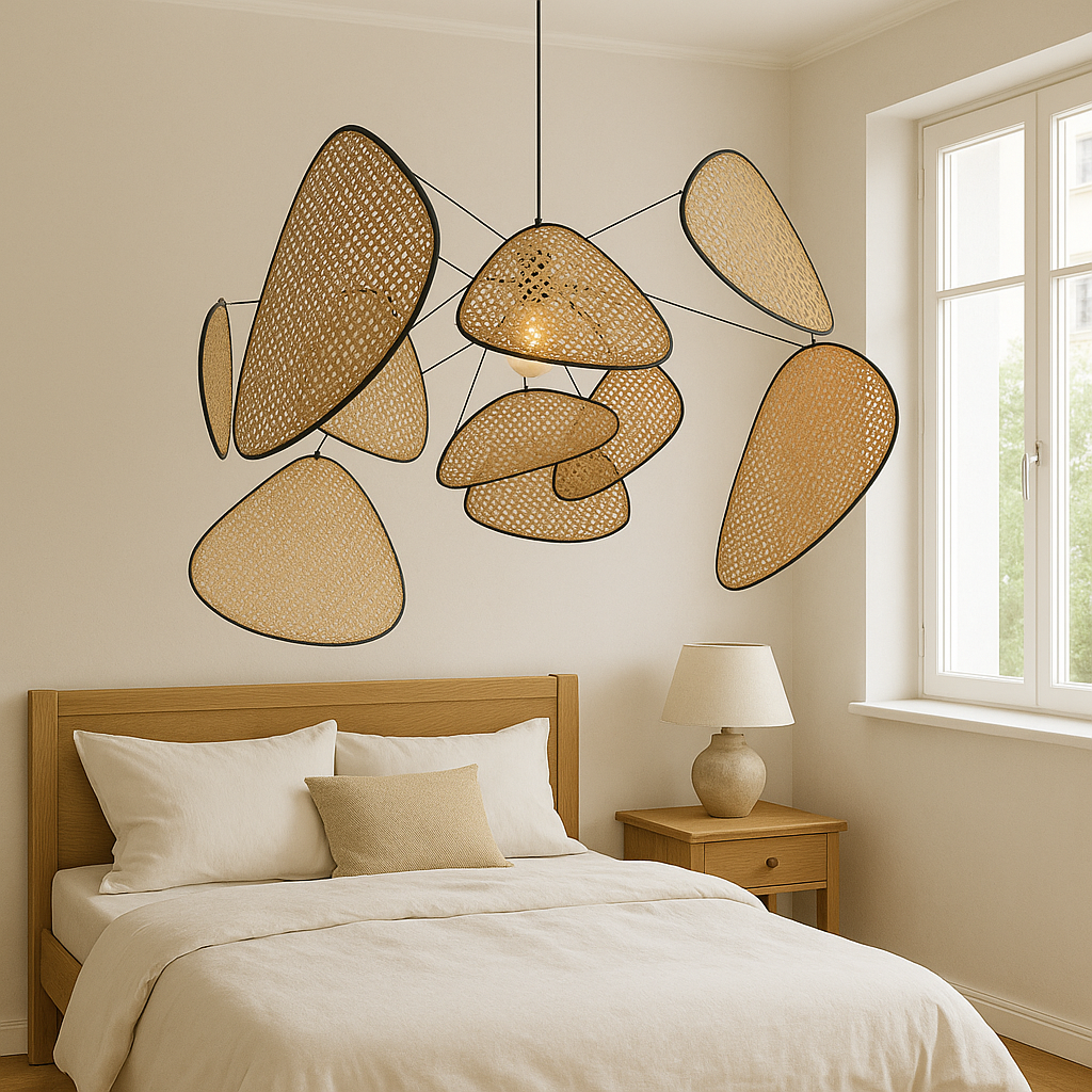 Lampada a sospensione in Rattan Organico