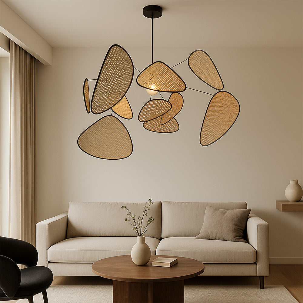 Lampada a sospensione in Rattan Organico