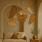 Lampada a sospensione in Rattan Organico