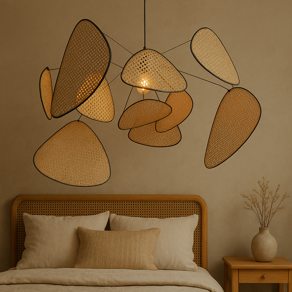 Lampada a sospensione in Rattan Organico