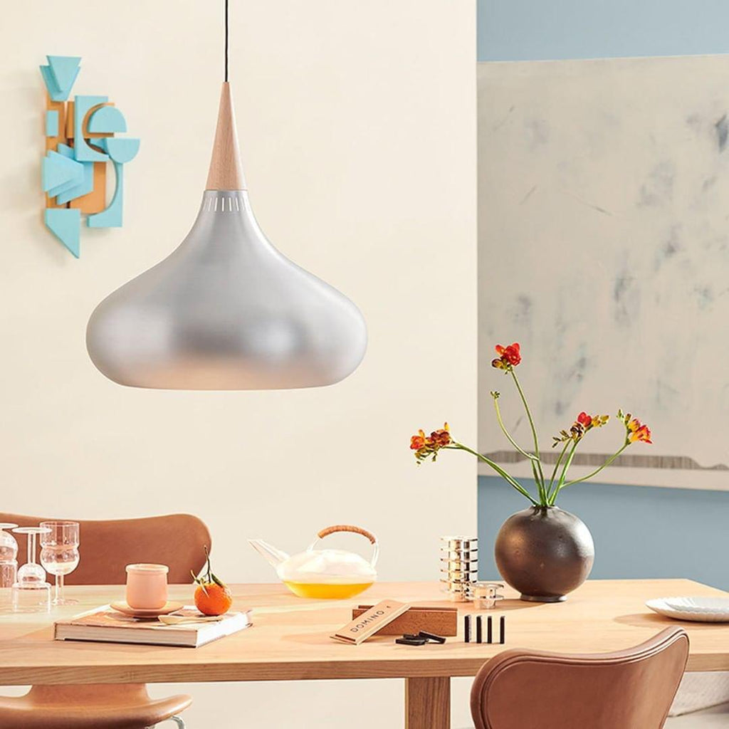 Eldara Lampada a Sospensione in Alluminio e Legno Industriale