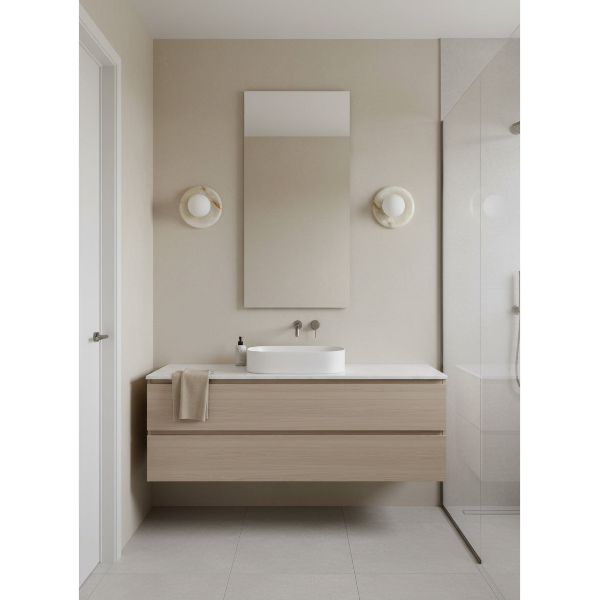 Applique Orli in Onice Bianco