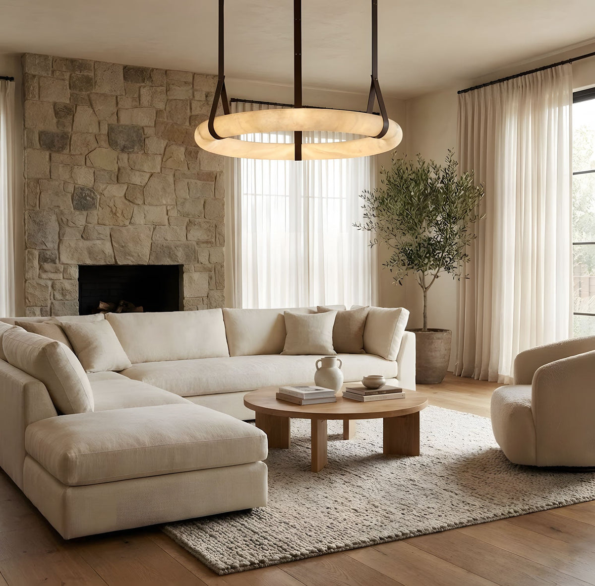 Lampada a sospensione Oslo Alabaster A