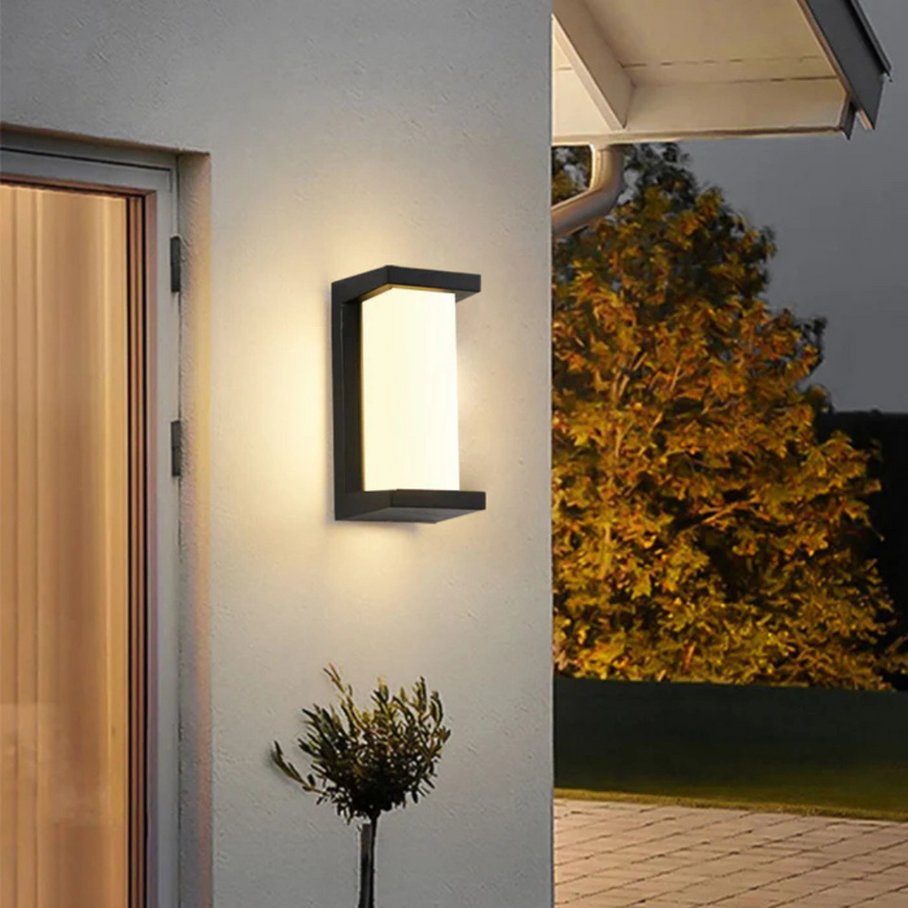 Lampada da Parete Esterna Nera da Montare con Sensore di Movimento