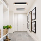 Plafoniera LED Ovale con Accento in Legno