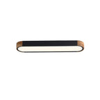 Plafoniera LED Ovale con Accento in Legno