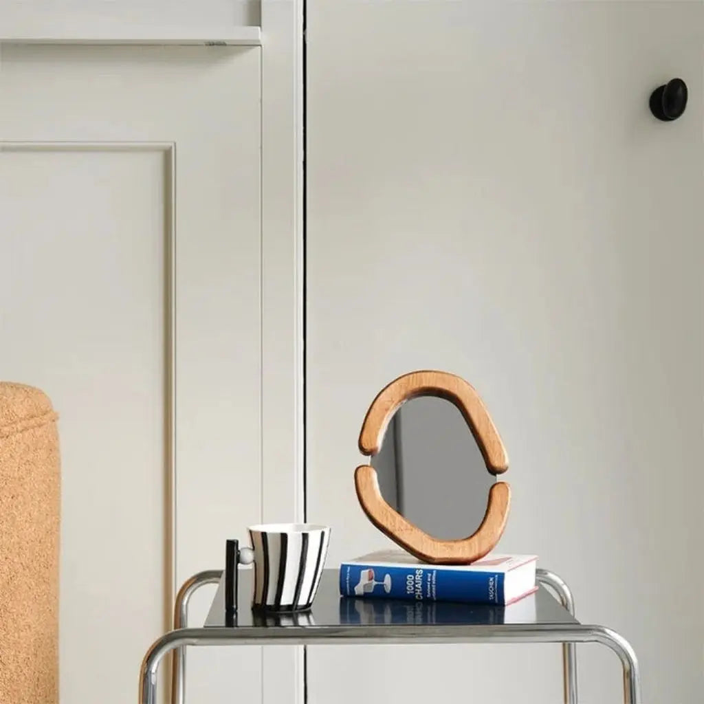 Specchio con Cornice in Legno Ovale