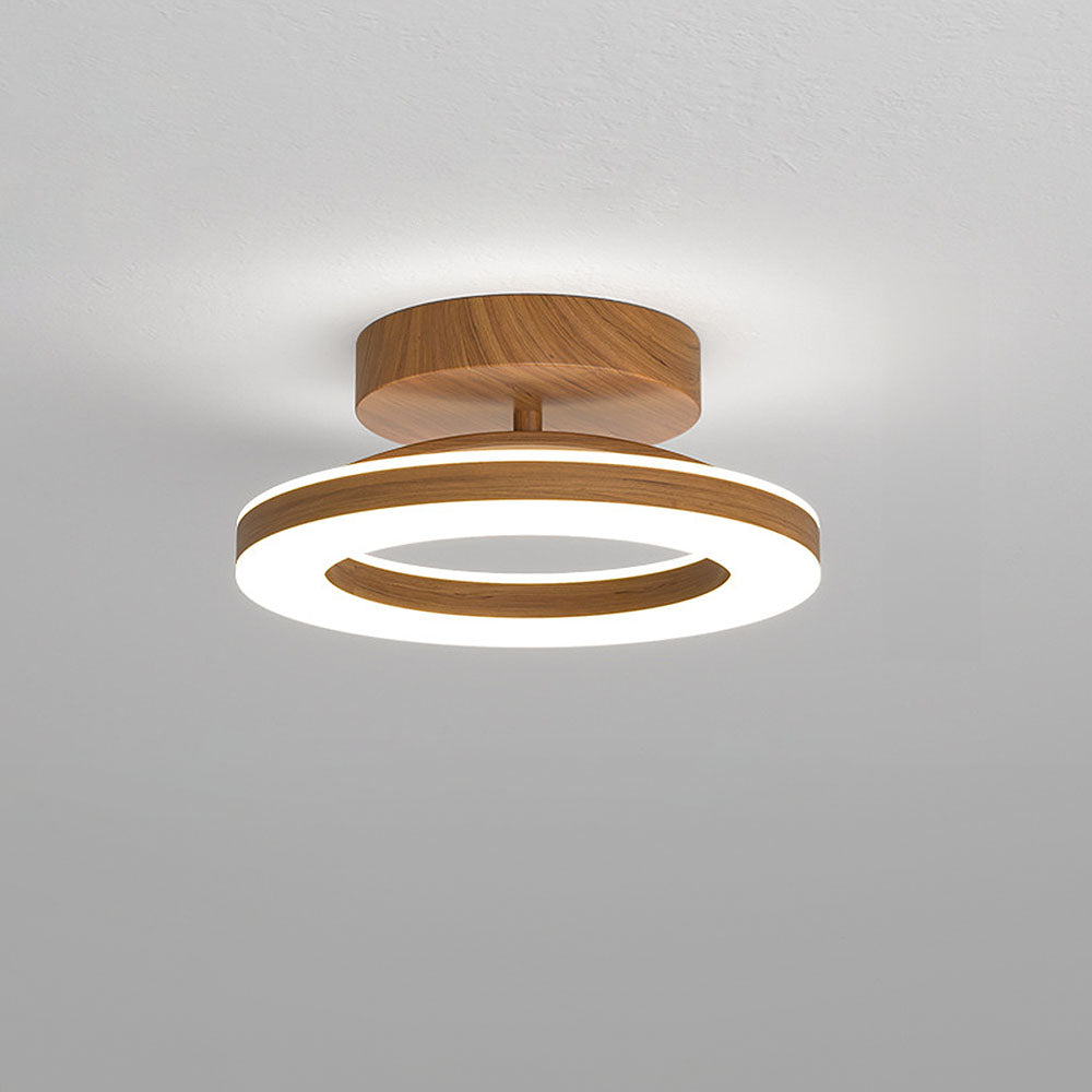 Ovelle Lampada da soffitto – Metallo/Acrilico – Legno caldo – Ø 20/30 cm – Design ad anello aperto per soggiorno