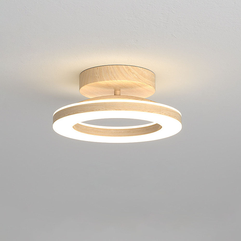 Ovelle Lampada da soffitto – Metallo/Acrilico – Legno caldo – Ø 20/30 cm – Design ad anello aperto per soggiorno