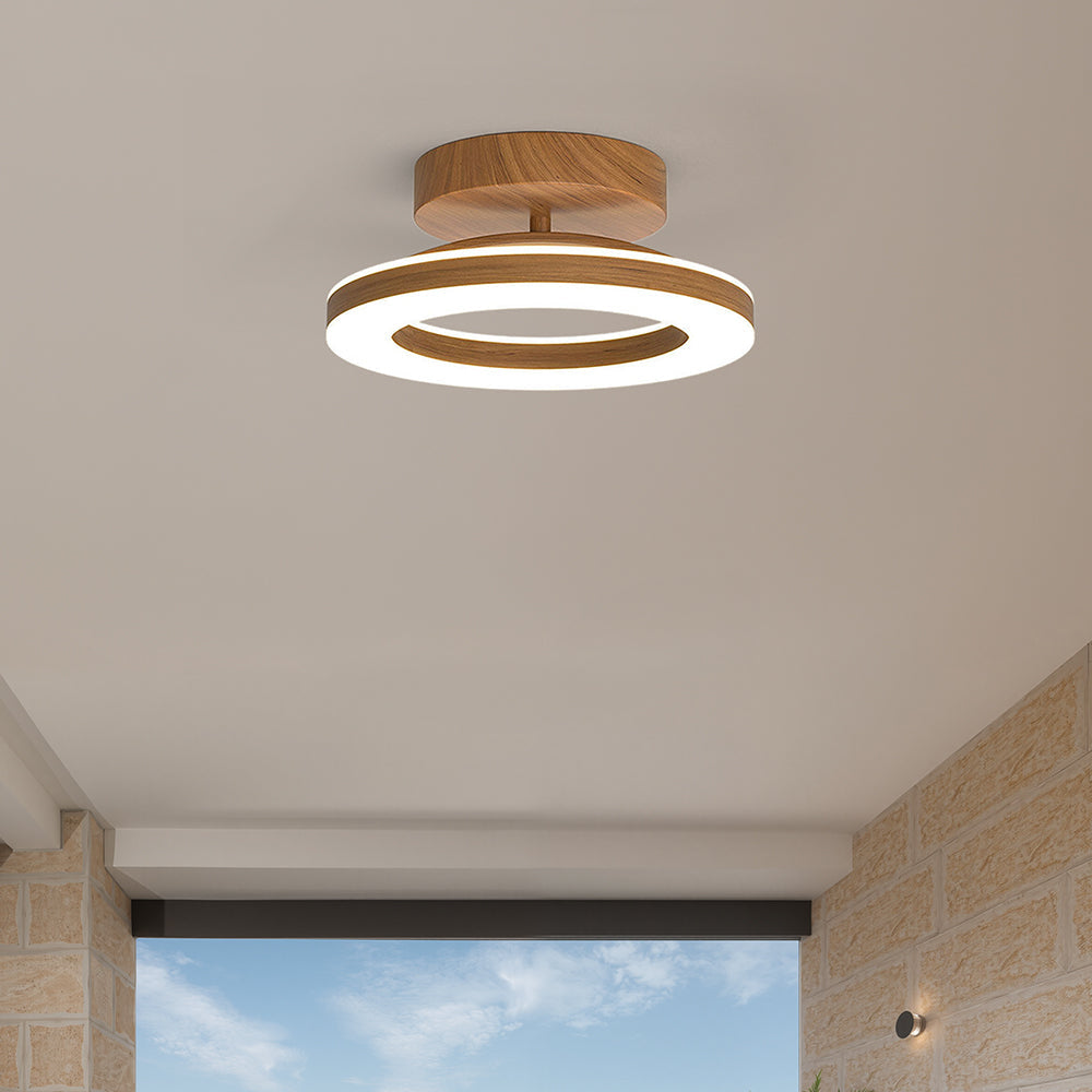 Ovelle Lampada da soffitto – Metallo/Acrilico – Legno caldo – Ø 20/30 cm – Design ad anello aperto per soggiorno