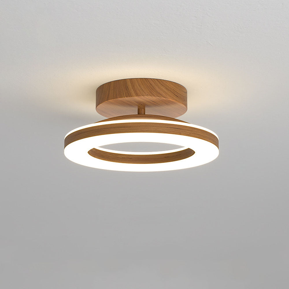 Ovelle Lampada da soffitto – Metallo/Acrilico – Legno caldo – Ø 20/30 cm – Design ad anello aperto per soggiorno