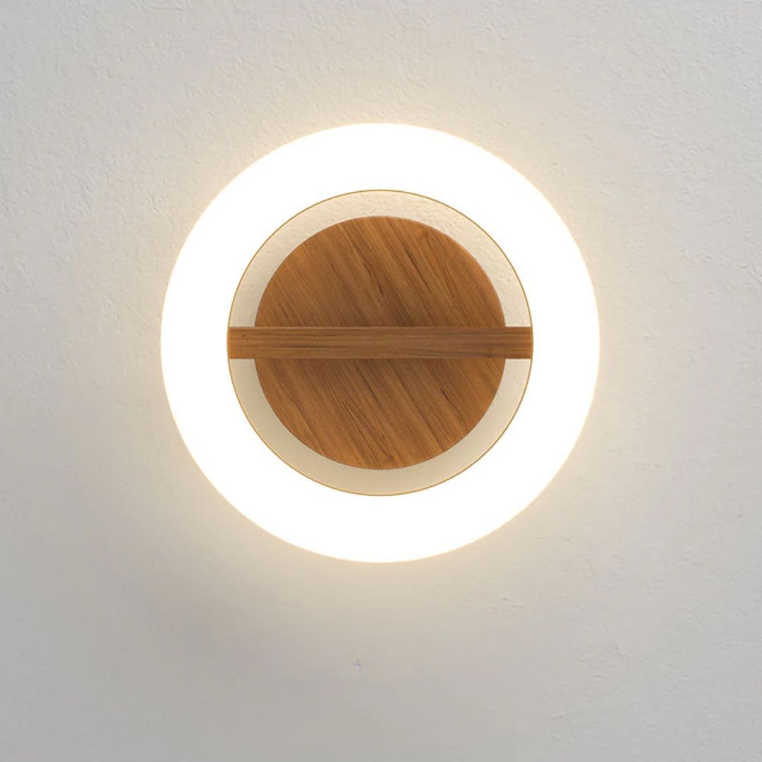 Ovelle Lampada da soffitto – Metallo/Acrilico – Legno caldo – Ø 20/30 cm – Design ad anello aperto per soggiorno