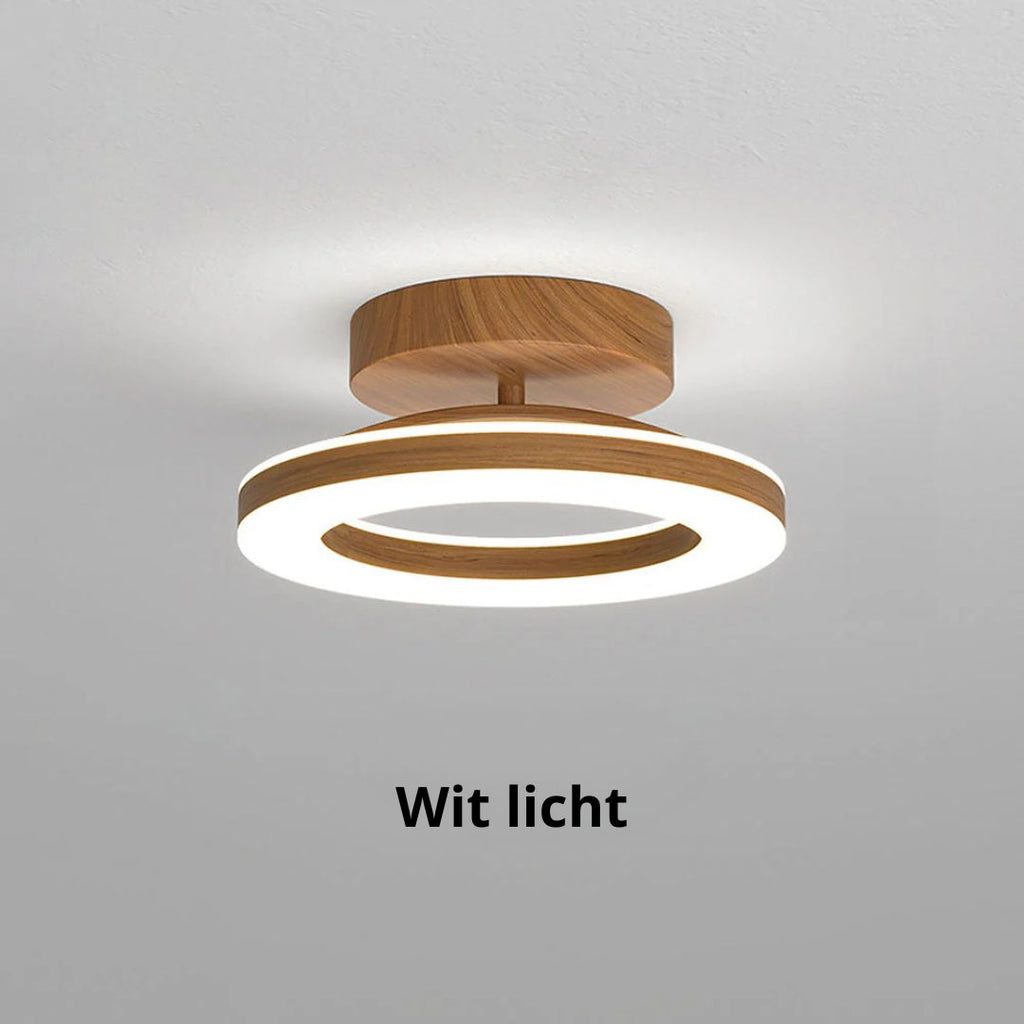 Ovelle Lampada da soffitto – Metallo/Acrilico – Legno caldo – Ø 20/30 cm – Design ad anello aperto per soggiorno