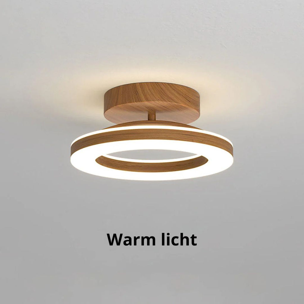 Ovelle Lampada da soffitto – Metallo/Acrilico – Legno caldo – Ø 20/30 cm – Design ad anello aperto per soggiorno