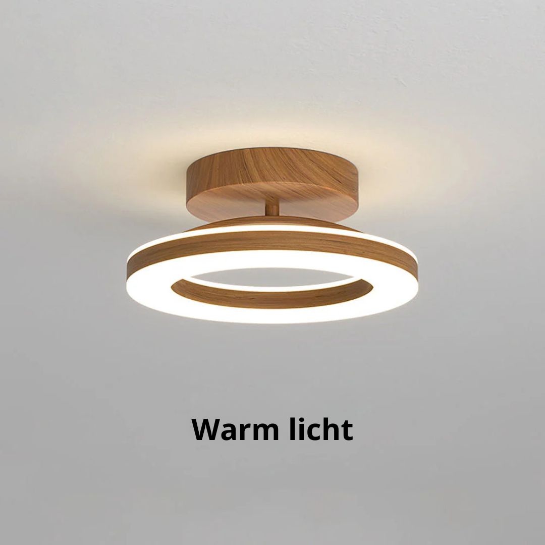 Ovelle Lampada da soffitto – Metallo/Acrilico – Legno caldo – Ø 20/30 cm – Design ad anello aperto per soggiorno
