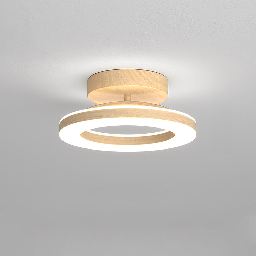 Ovelle Lampada da soffitto – Metallo/Acrilico – Legno caldo – Ø 20/30 cm – Design ad anello aperto per soggiorno
