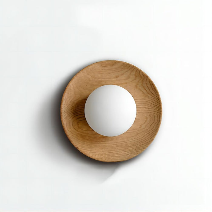 Lampada da parete in legno Ozon – Legno – Naturale – Ø 30 cm – Minimalista